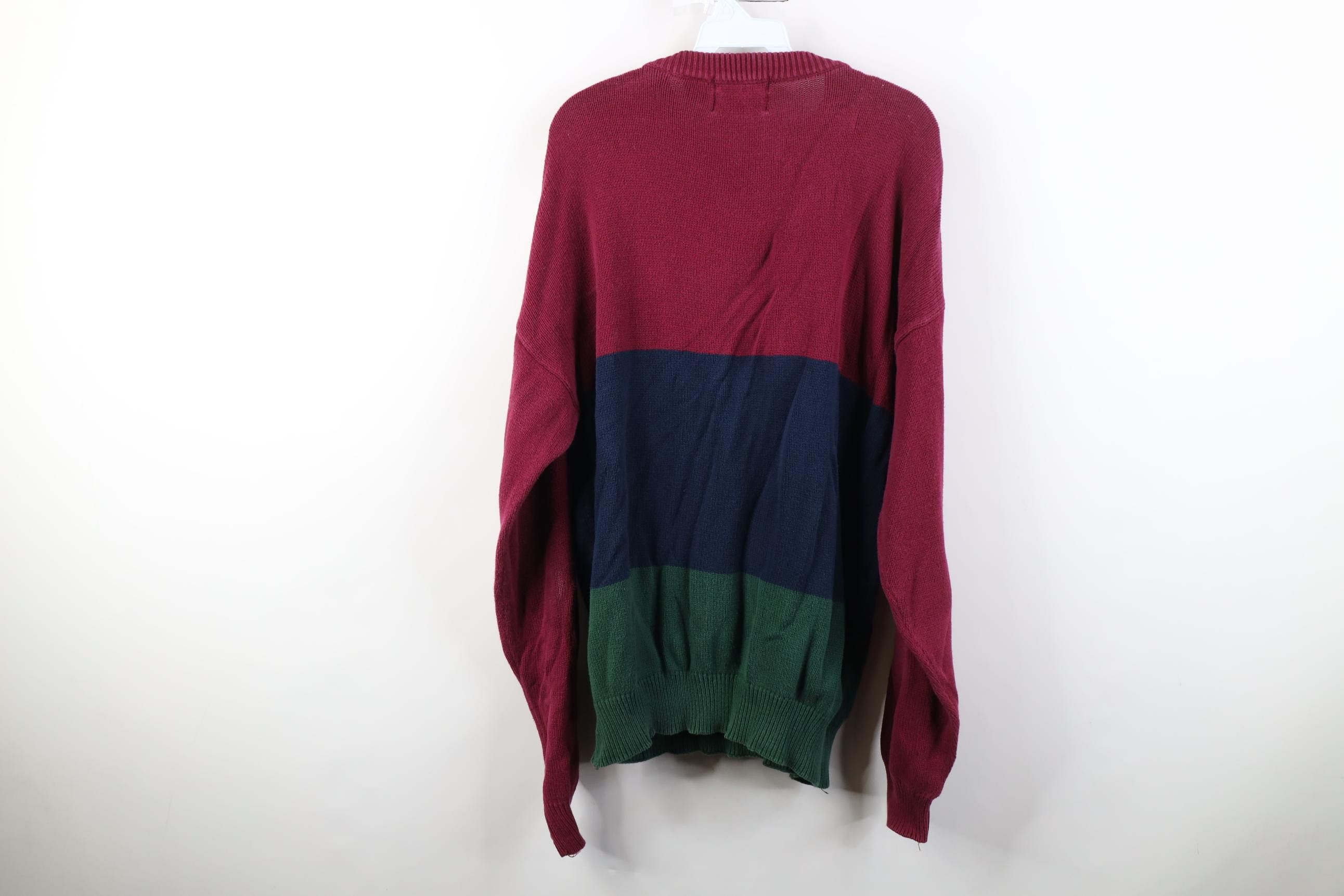 Vintage Vintage 90s Streetwear Block Cotton Knit Crewneck Sweater Size US XL / EU 56 / 4 - 9 Thumbnail