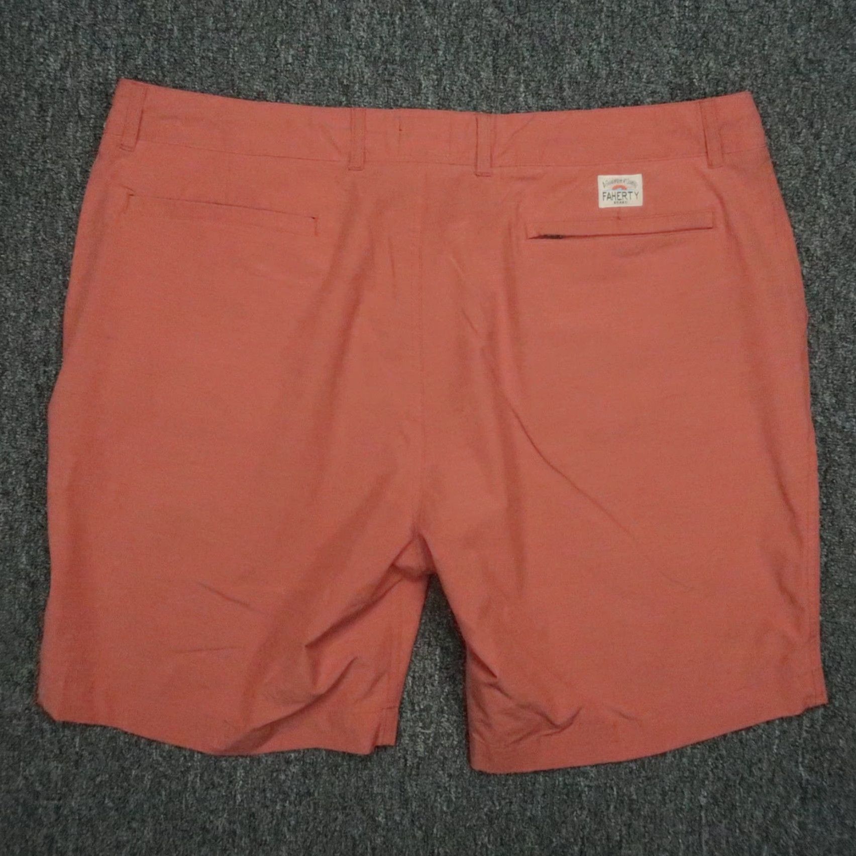 Faherty Faherty Shorts Mens 38 Orange Red All Day Chino Stretch Lightweight Pocket Zip 9in Inseam Casual Travel Regular Mens Size US 38 / EU 54 - 3 Thumbnail