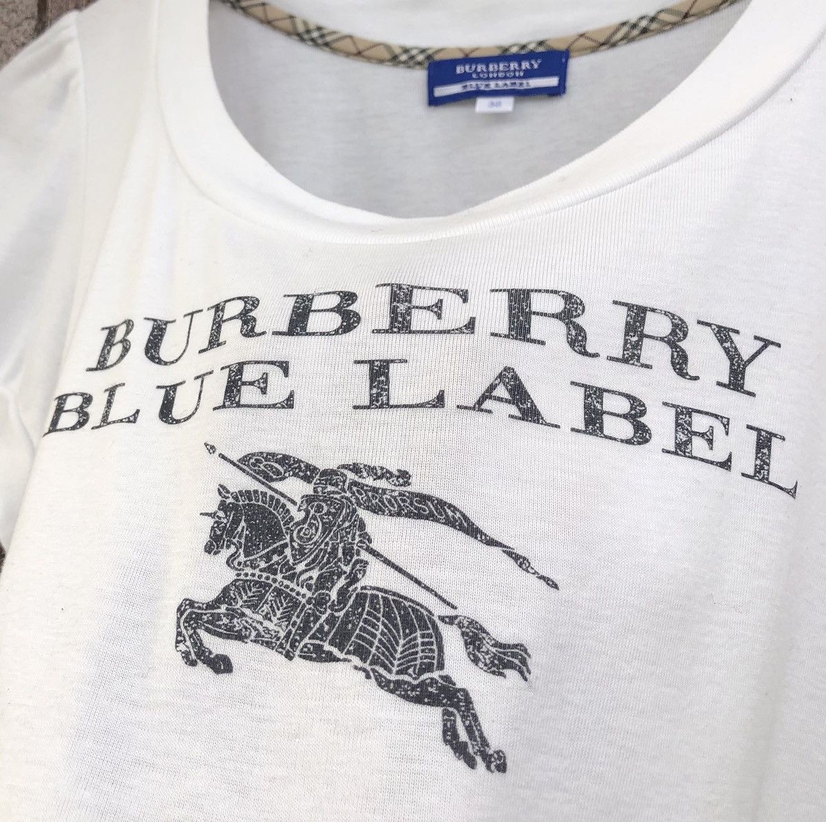 Burberry Authentic Burberry Blue Label Big Logo Short Sleeve Shirt Size S / US 4 / IT 40 - 2 Thumbnail