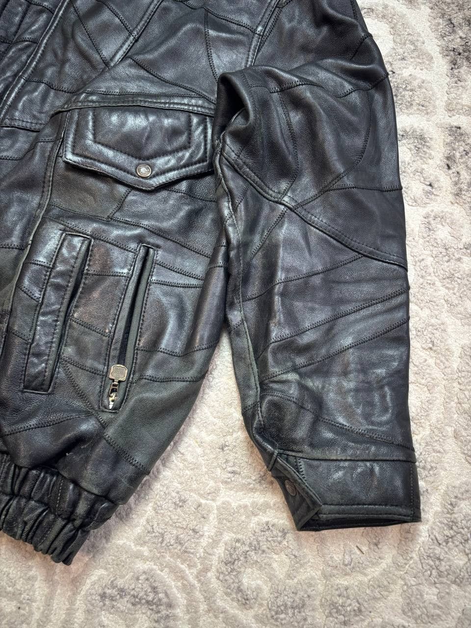 Vintage 90s Vintage Elazar Leather Patchwork Bomber Jacket Size US XL / EU 56 / 4 - 8 Thumbnail