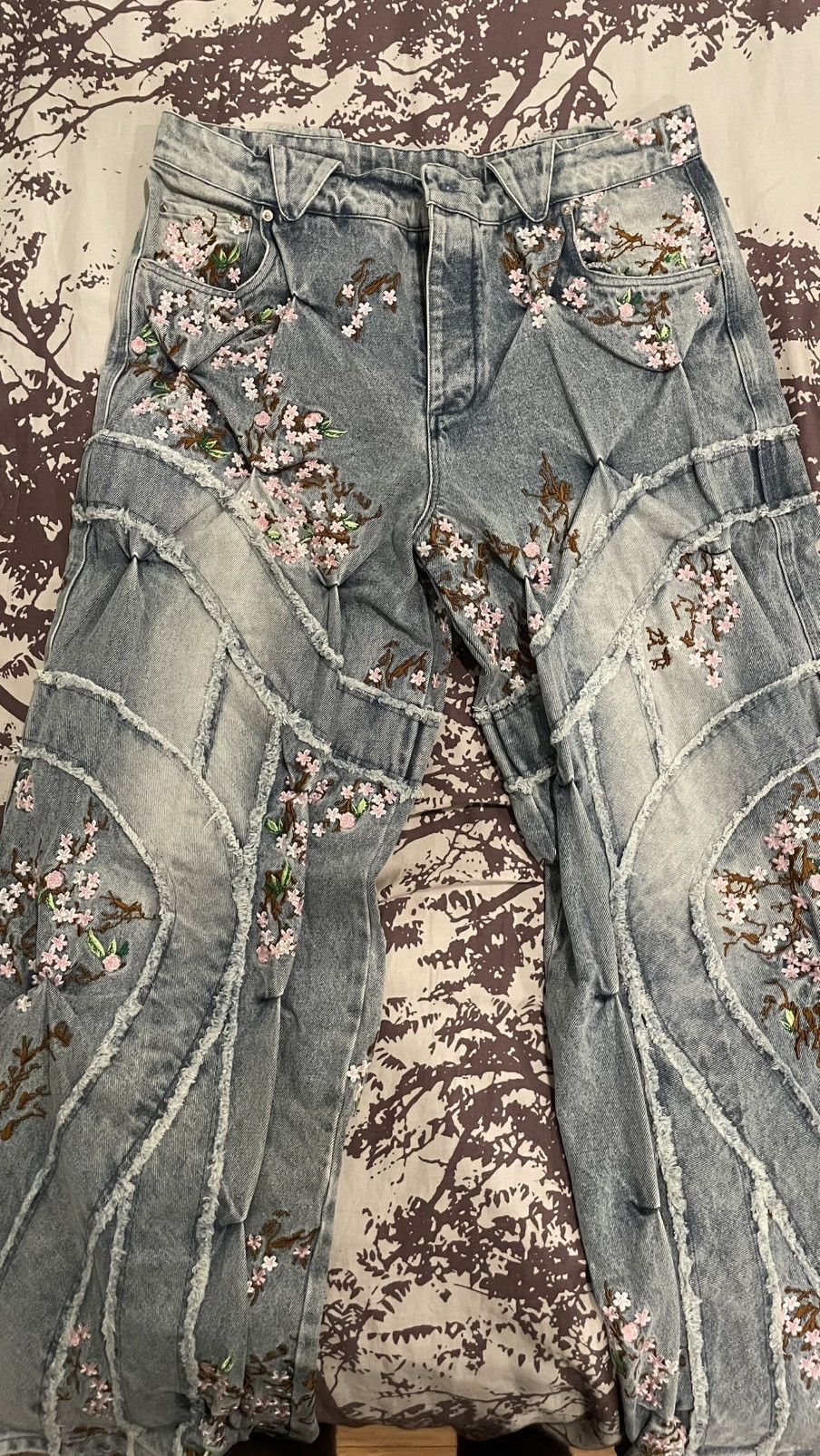 Bad Son Cherry Blossom Denim Pants Size US 36 / EU 52 - 2 Thumbnail