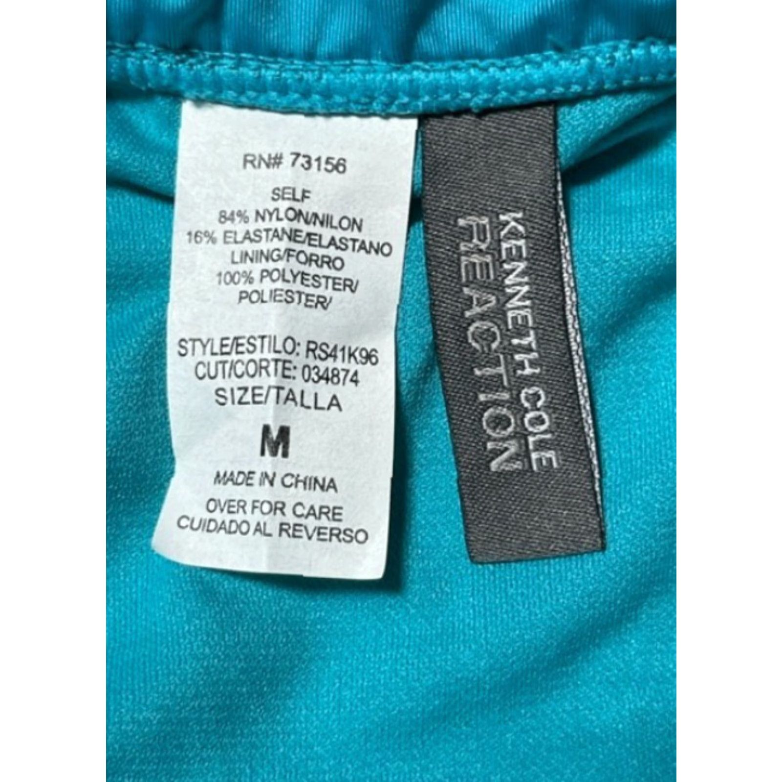 Kenneth Cole Kenneth Cole Reaction Women's Bikini Swim Bottom M Blue Hipster Foldover Stretch Size 32" / US 10 / IT 46 - 5 Thumbnail