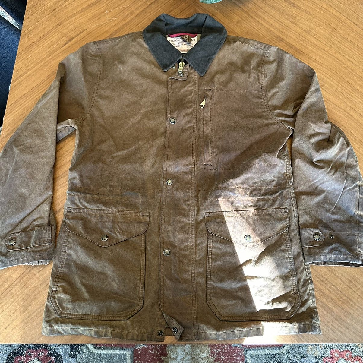 image of Filson Tin Cloth Waxed Jacket in Brown, Men's (Size Small)