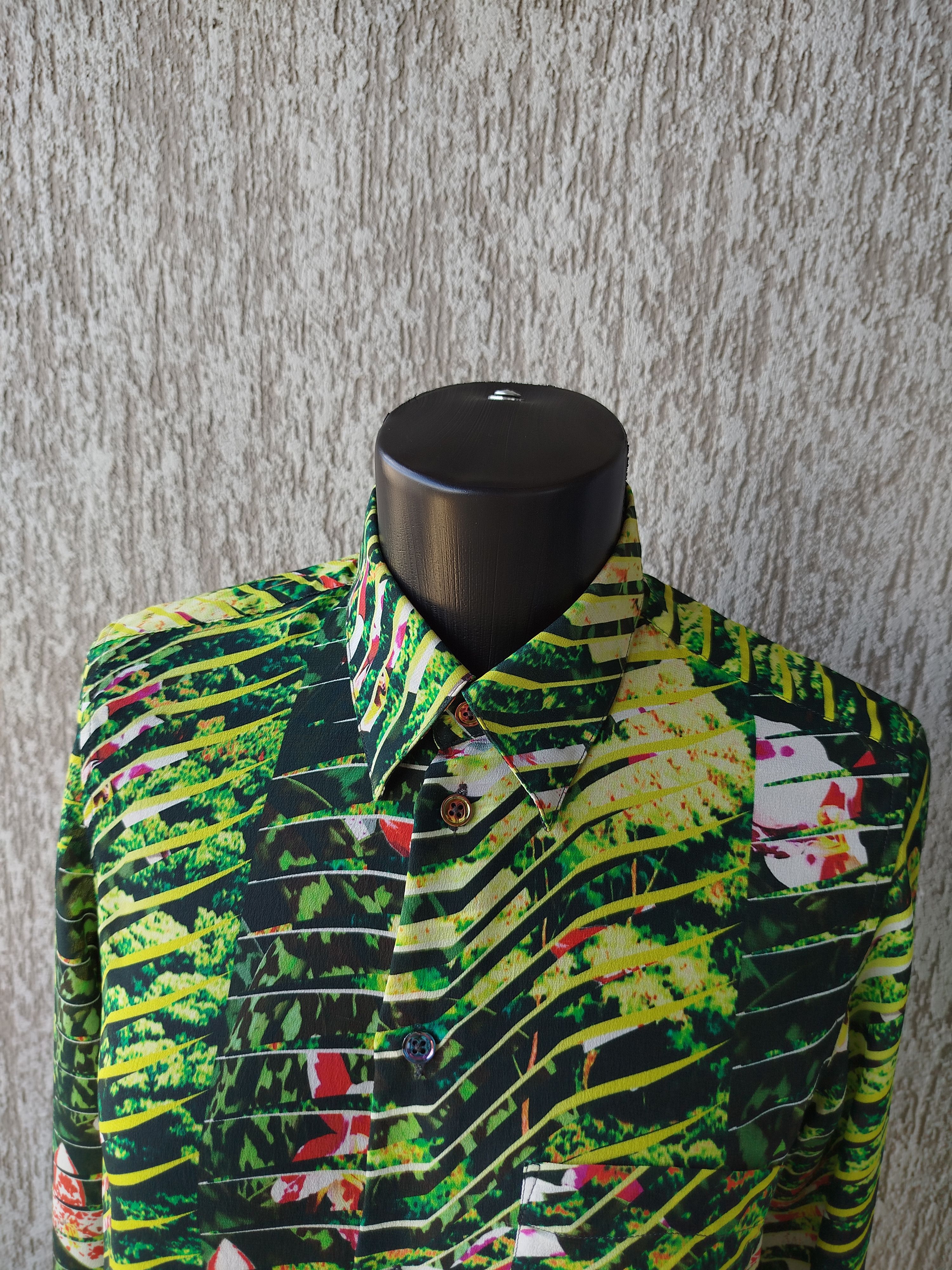 Kenzo Blouse Long Sleeve Tropical Floral 100% Silk Size 34/XS Size XS / US 0-2 / IT 36-38 - 3 Thumbnail