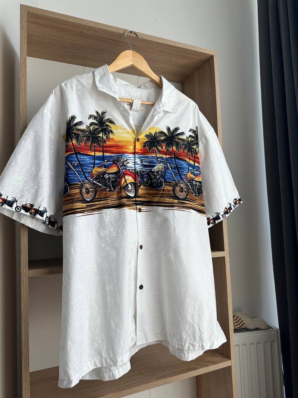 Japanese Brand × Vintage Vintage Ky’s Aloha Hawaiian Motorcycle White Shirt Size US XXL / EU 58 / 5 - 7 Thumbnail