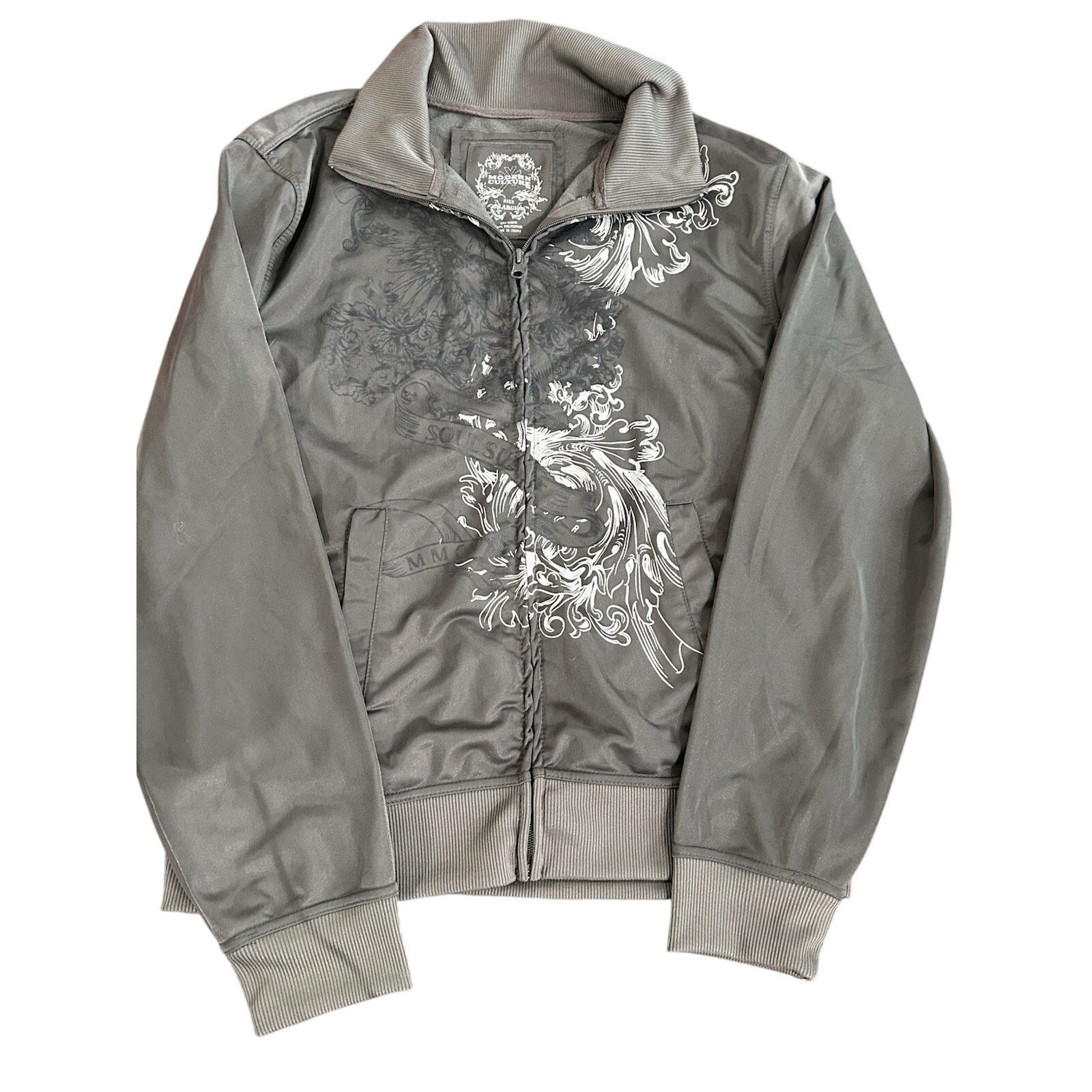 Other Modern Culture Zip Up Jacket Gray Medium Graphic Print Size US M / EU 48-50 / 2 - 1 Thumbnail