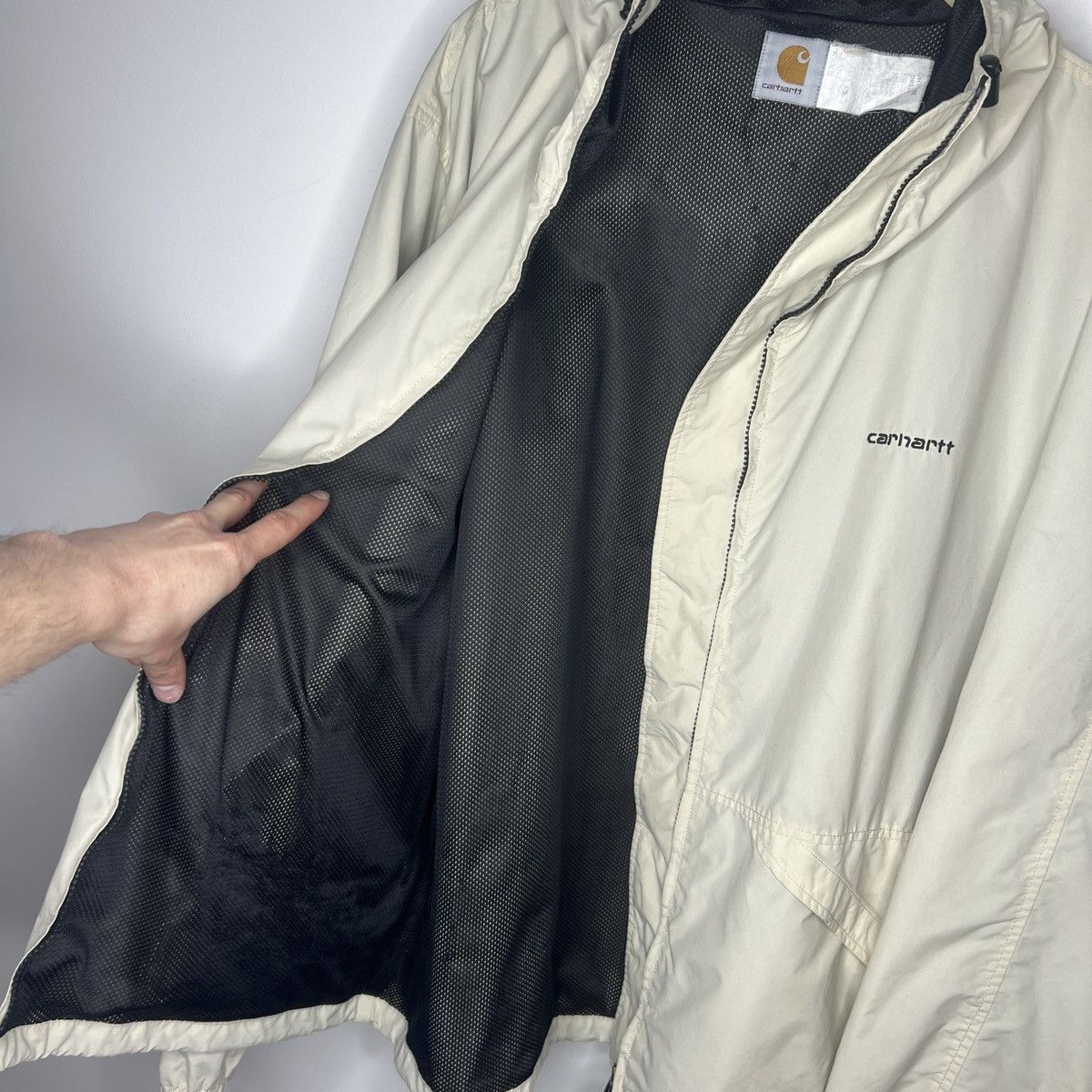 Carhartt × Vintage Vintage 90s Carhartt Hooded Nylon Full Zip Jacket Size US XL / EU 56 / 4 - 9 Thumbnail