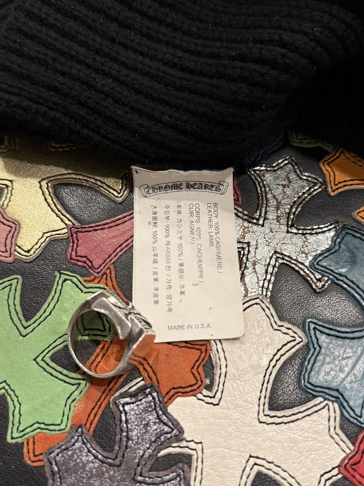 Chrome Hearts Chrome Hearts Cashmere Triple Cross Patch Beanie Size ONE SIZE - 6 Thumbnail