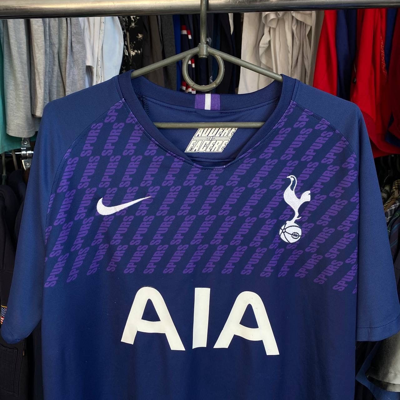Nike × Vintage Mens Nike FC Tottenham AIA rare purple soccer jersey Size US XL / EU 56 / 4 - 2 Thumbnail