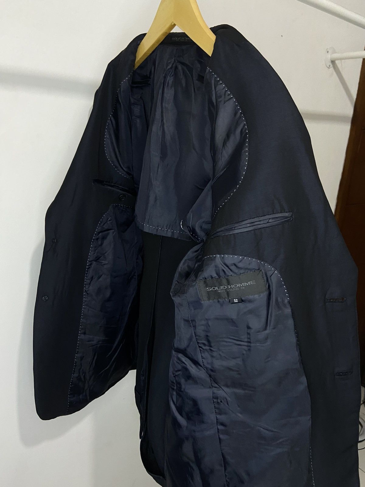 Solid Homme × Wooyoungmi Wooyoungmi Solid Homme Navy Sateen Single Breasted Blazer Size 46L - 5 Thumbnail