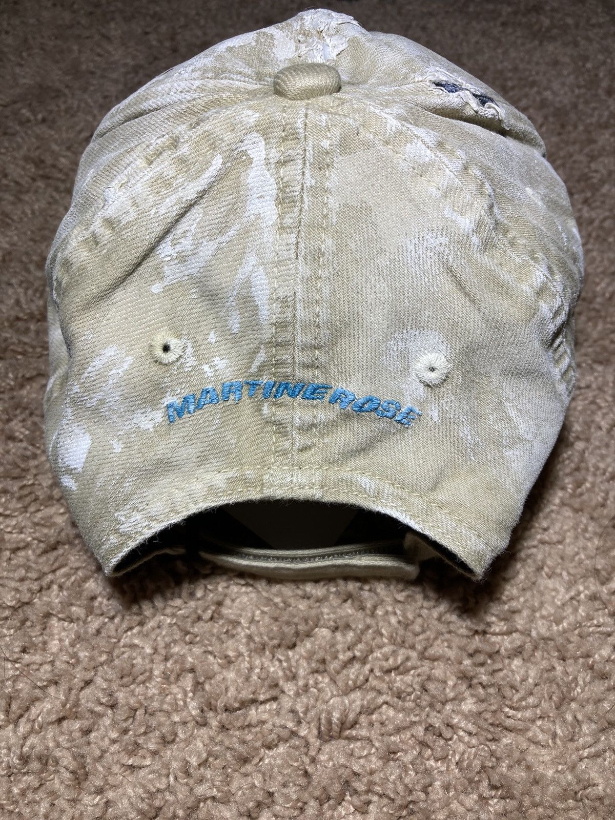 Martine Rose New AW24 Martine Rose Distressed Roll Back Cap Paint Hat 90s Size ONE SIZE - 6 Thumbnail