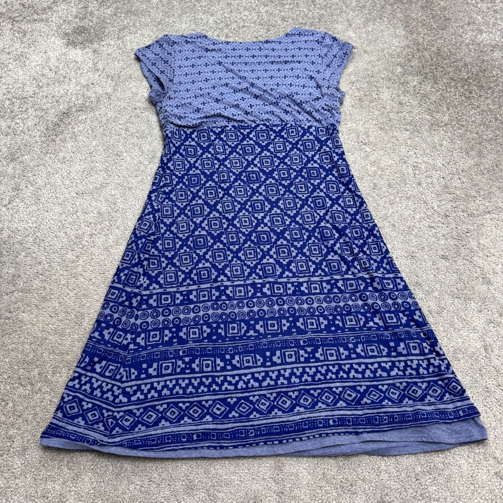 Athleta Athleta Dress Womens Cap Sleeve A-Line Mini Geometric Knit Blue Medium Short Sleeve Casual Travel Bohemian Power Size M / US 6-8 / IT 42-44 - 2 Thumbnail