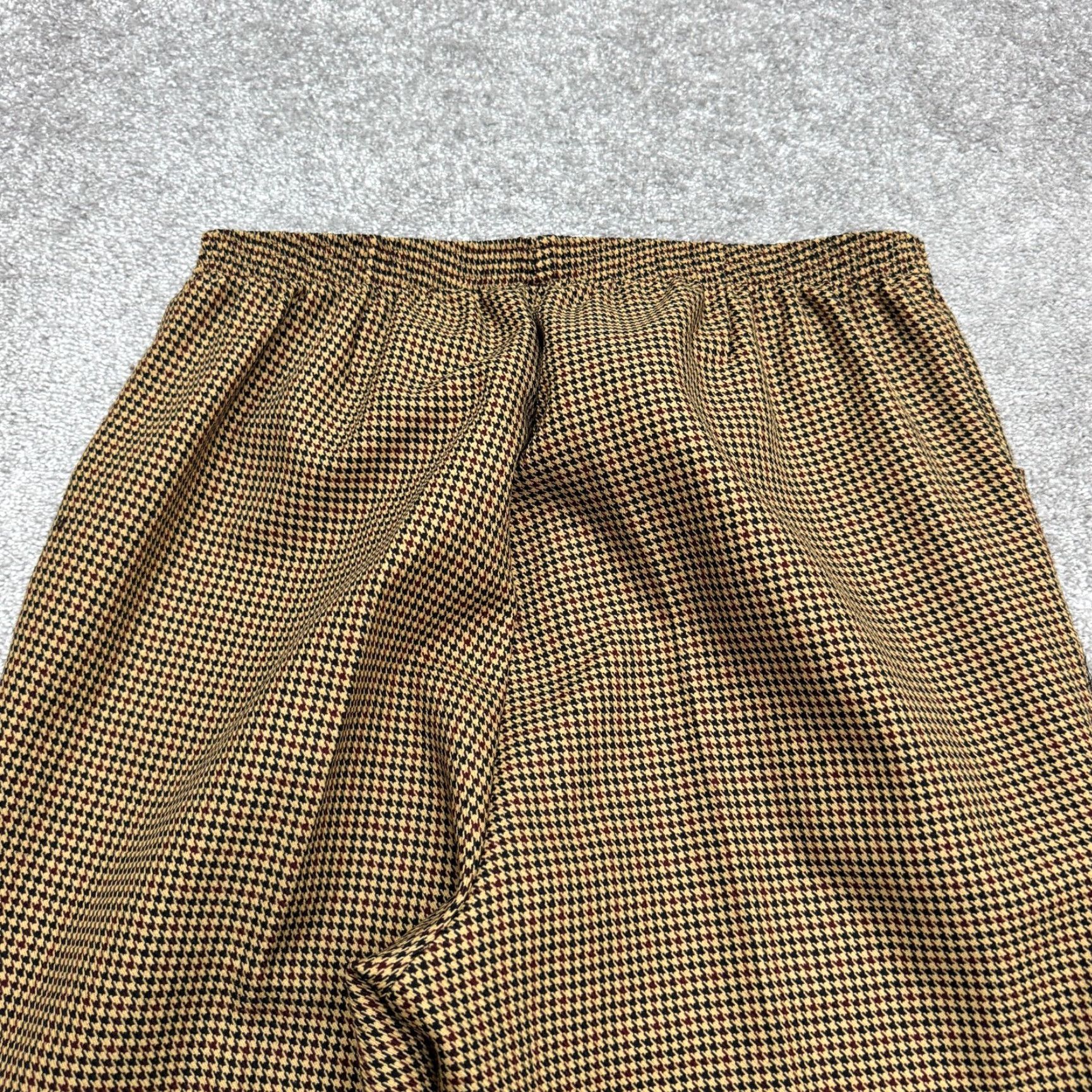 Haband VINTAGE Village Square Haband Pants Womens 16 Brown Houndstooth Pull On Size 38" / US 16 / IT 52 - 4 Thumbnail