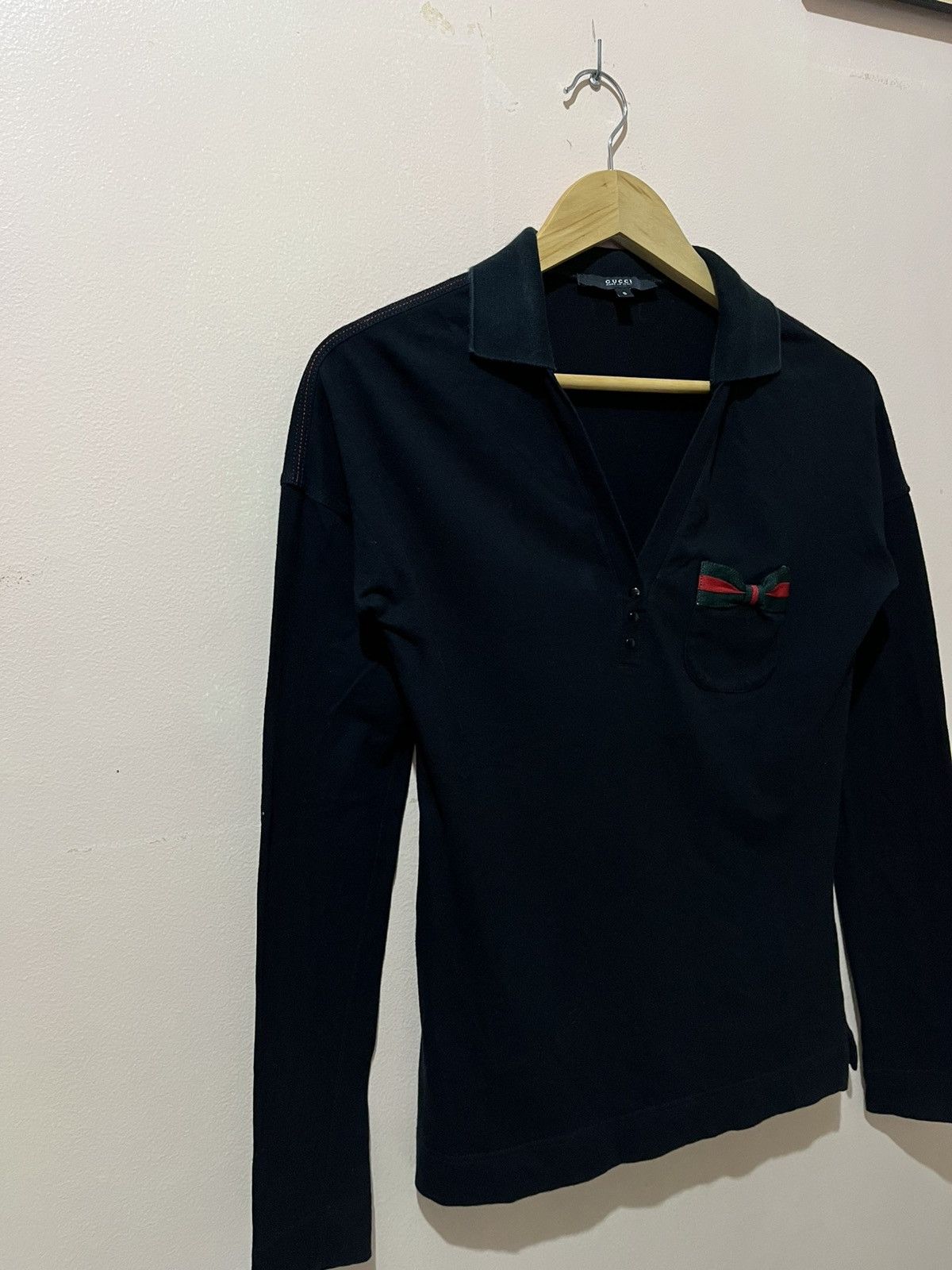 Gucci Gucci - Frida Giannini - 2007 - Bow Tie - V-neck Longsleeves Size S / US 4 / IT 40 - 5 Thumbnail