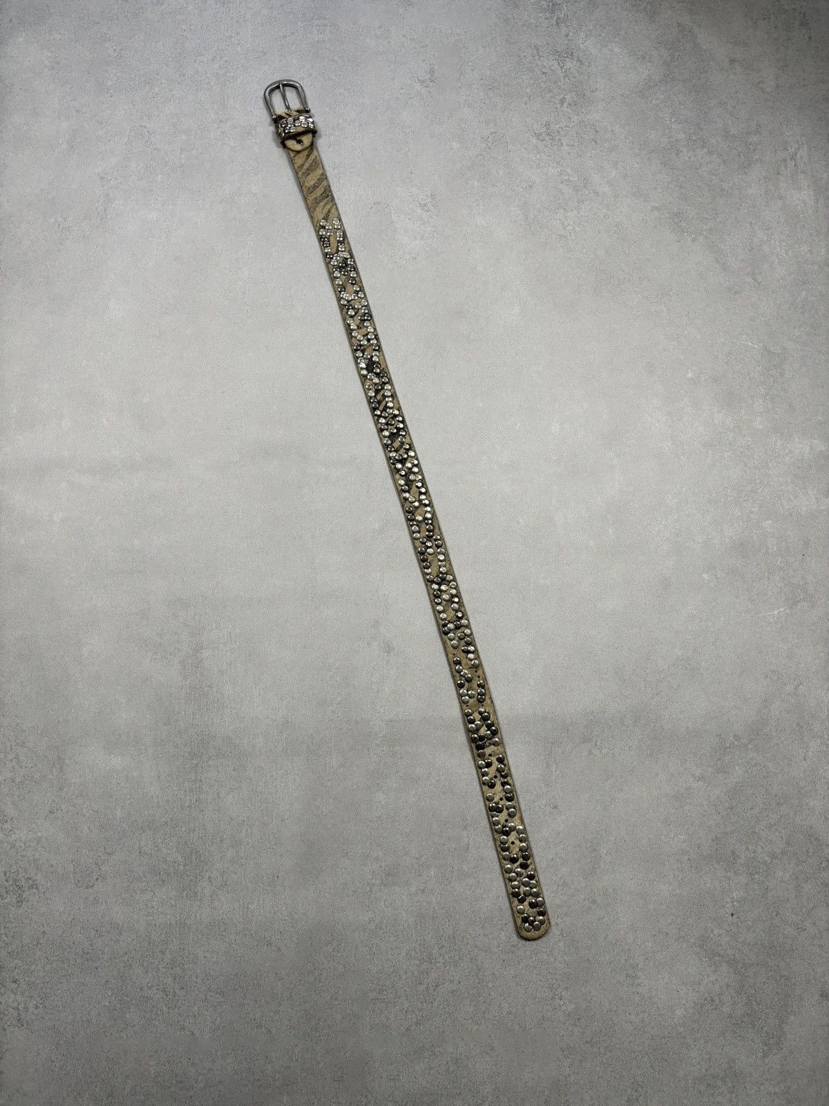 Vintage Vintage Belt Metal Style Parts Rhinestones Zebra Hair Print Size ONE SIZE - 3 Thumbnail