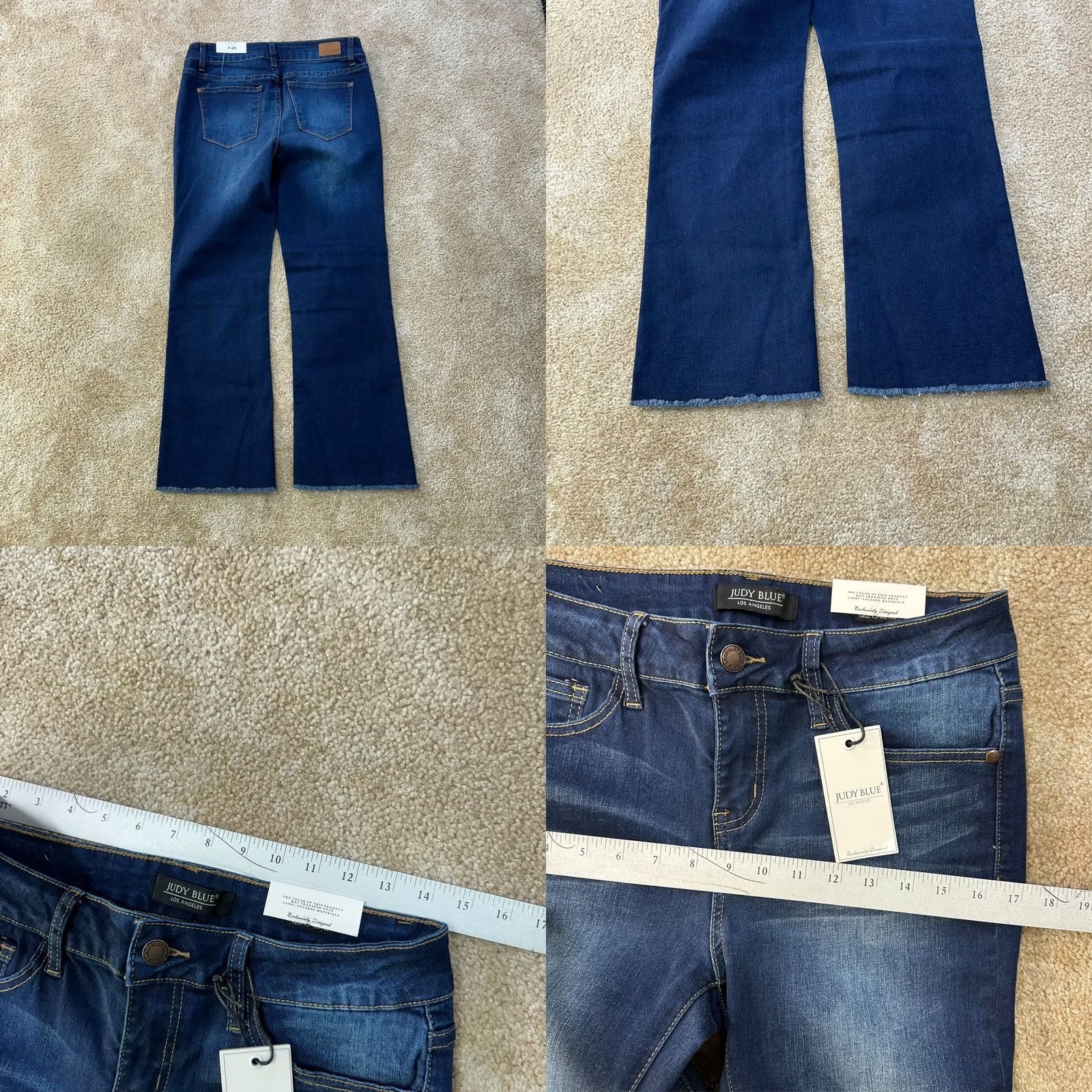 Vintage Judy Blue Jeans Women's 7/28 Blue Stretch Denim Crop Flare Fit Size 28" / US 6 / IT 42 - 8 Thumbnail
