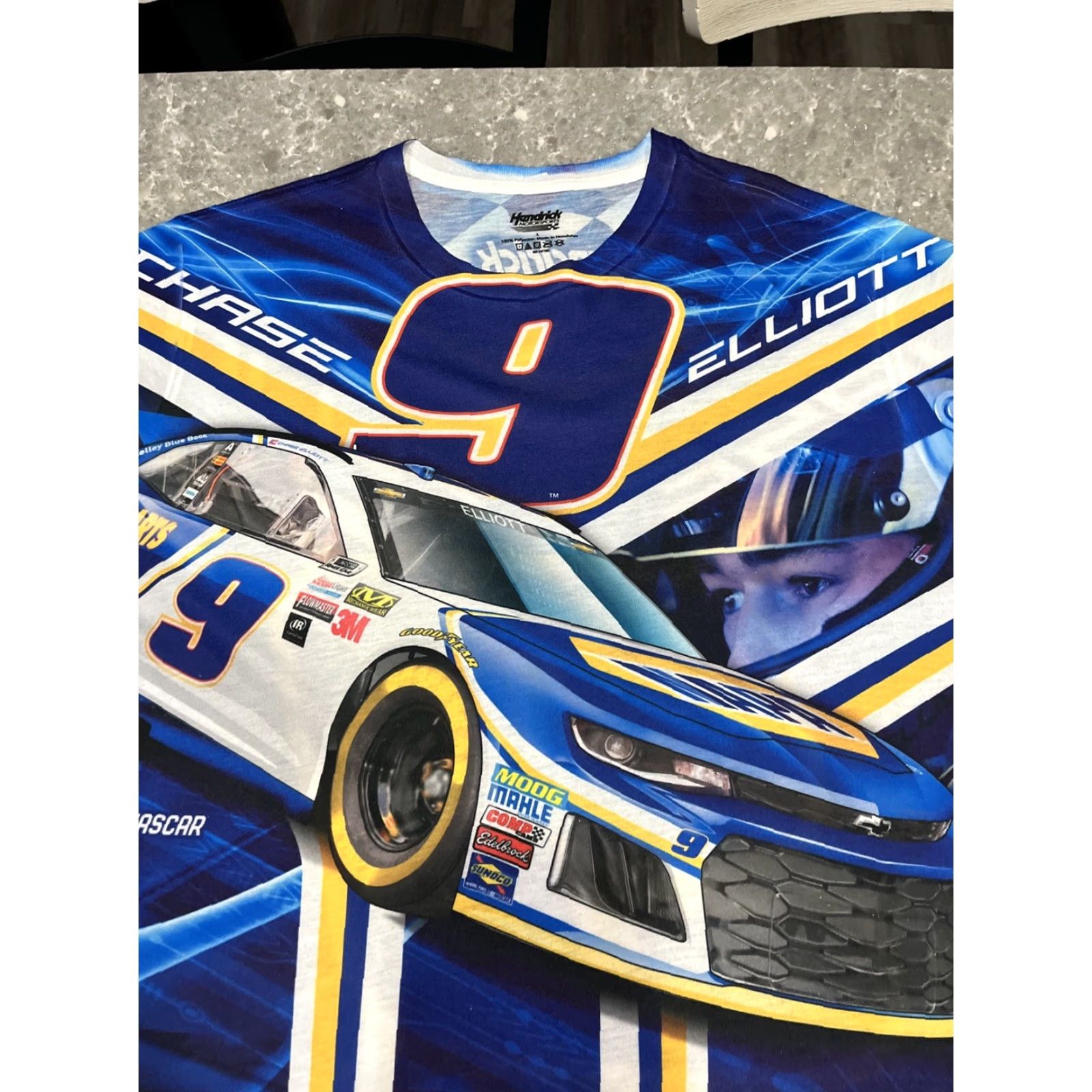 NASCAR Hendricks Motorsports Chase Elliot #9 Tshirt Men L Blue Graphic Print Nascar Racing AOP Shirt Size US L / EU 52-54 / 3 - 3 Thumbnail