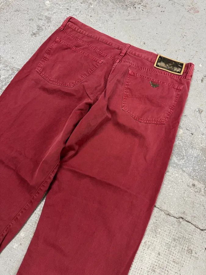 Armani 2000s Armani Red Wide Pants Size US 34 / EU 50 - 10 Thumbnail