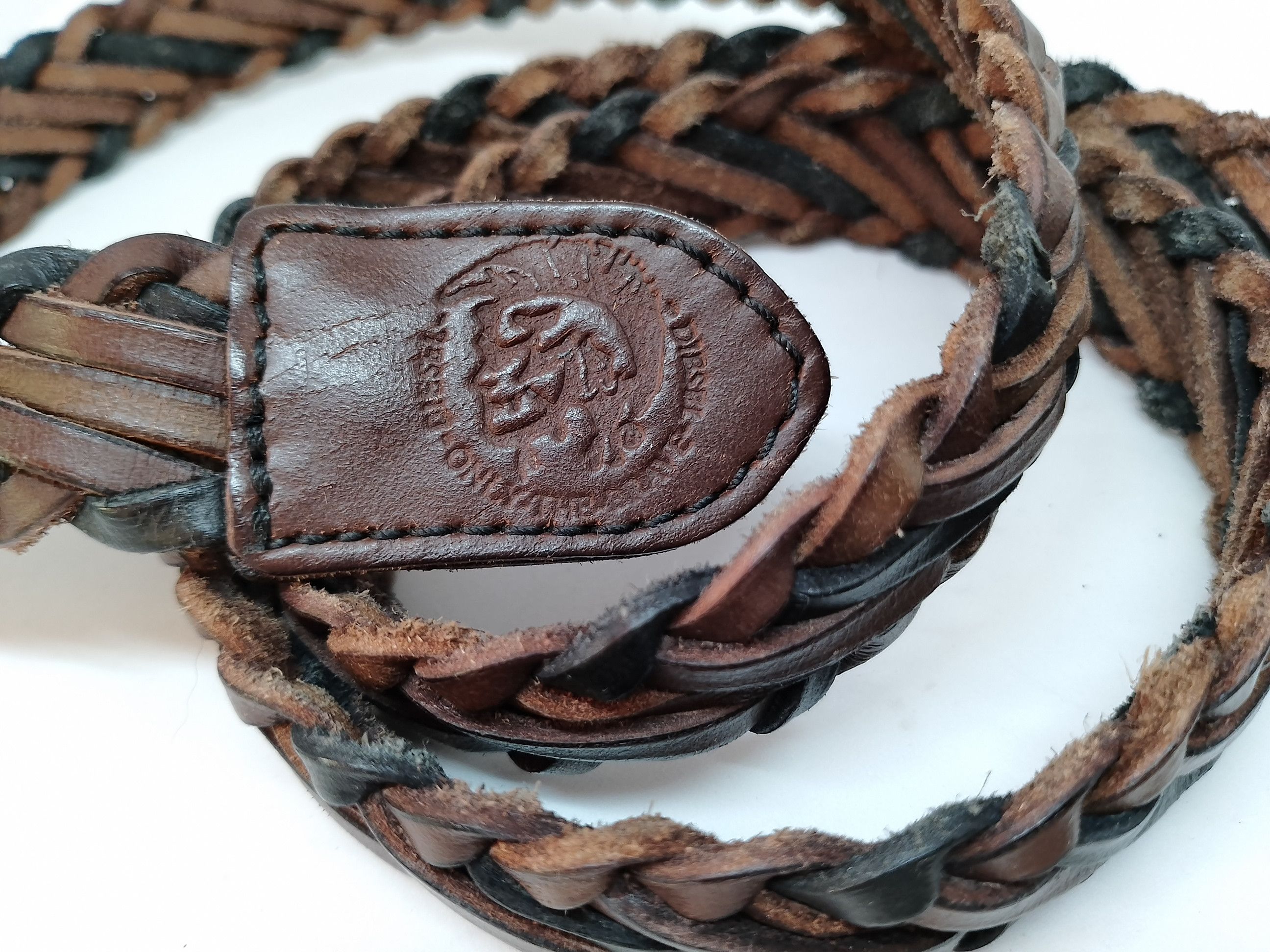 Diesel Brown Leather Diesel Braided Belt Size 100/40 Size ONE SIZE - 6 Thumbnail
