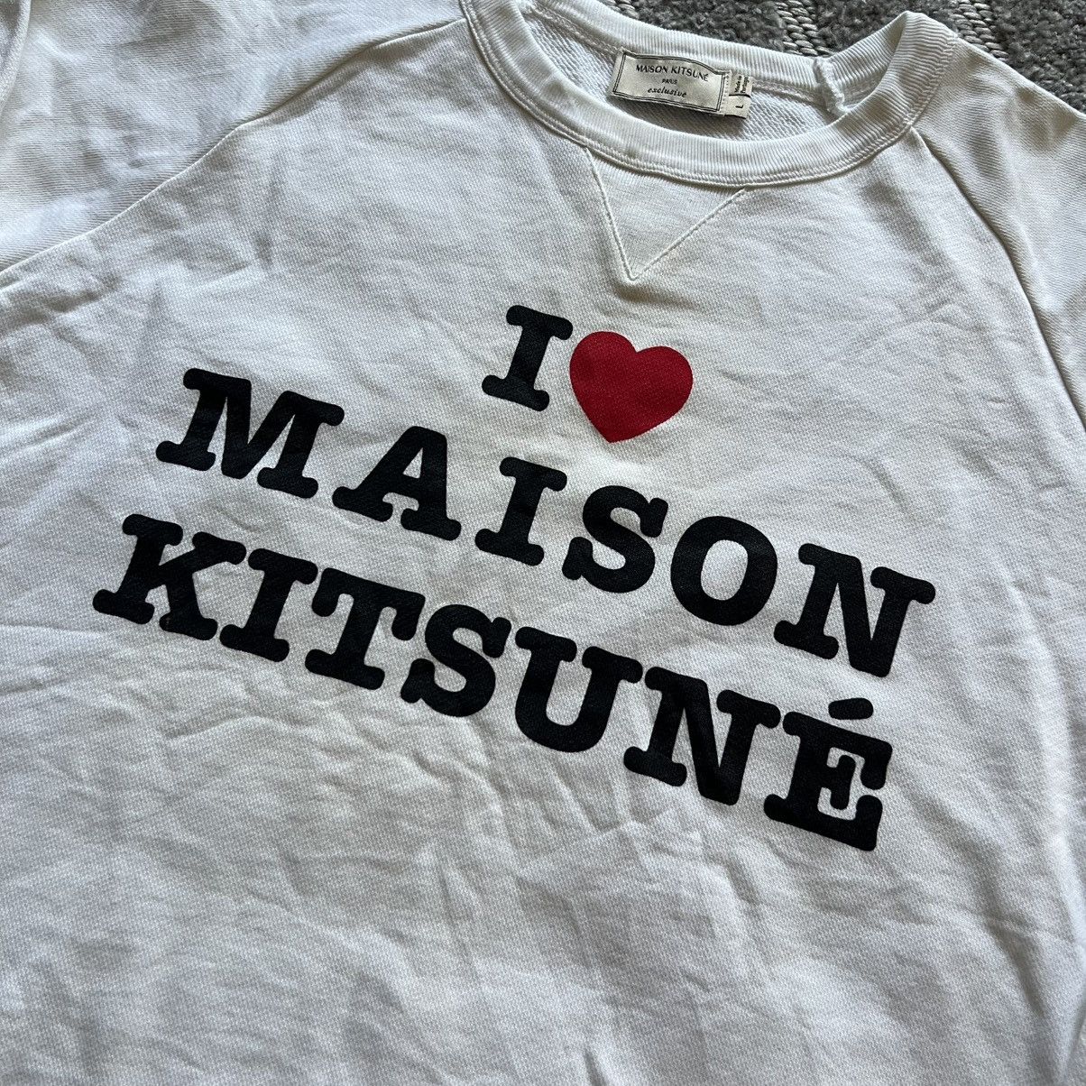 Vintage Y2K Maison Kitsune Paris Logo Sweatshirt Streetwear in White, Men's — image 4 of 6