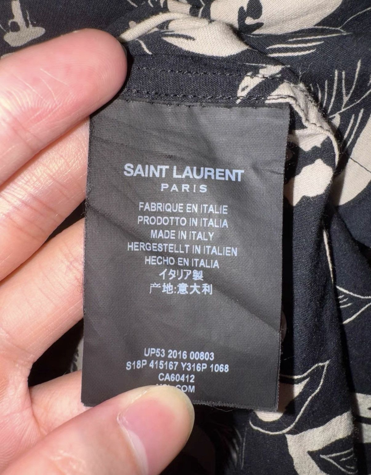Saint Laurent Paris SLP) 17SS All-Over Cuban Collar Floral Pineapple Shirt Size US L / EU 52-54 / 3 - 6 Thumbnail