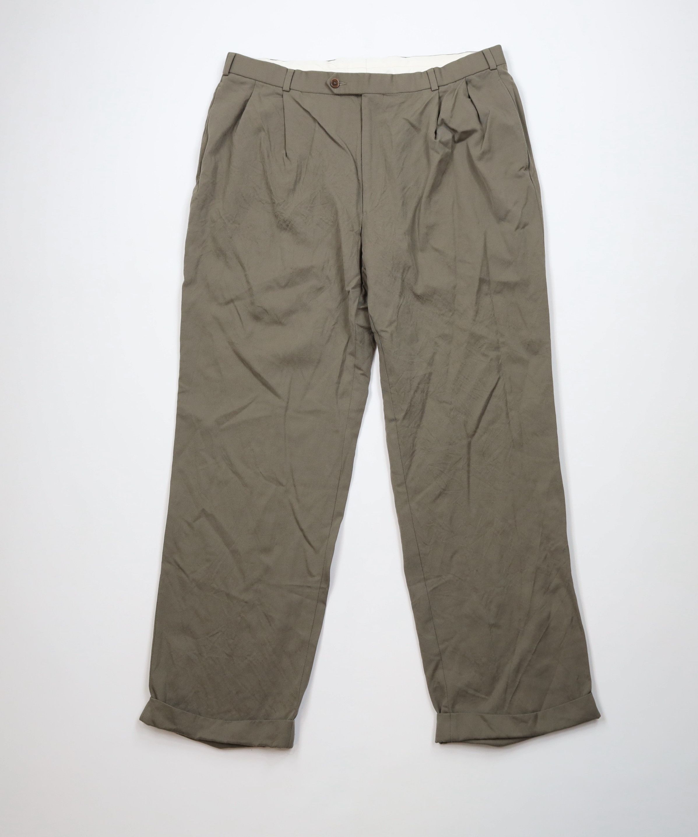 Brooks Brothers Vintage 90s Brooks Brothers Cuffed Wide Leg Chino Pants Size US 36 / EU 52 - 1 Thumbnail