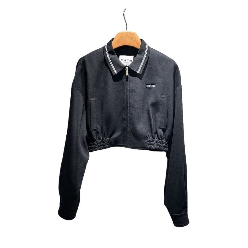 Miu Miu Miu Miu Wool Logo Zip Jacket Size 38 Size XS / US 0-2 / IT 36-38 - 1 Thumbnail