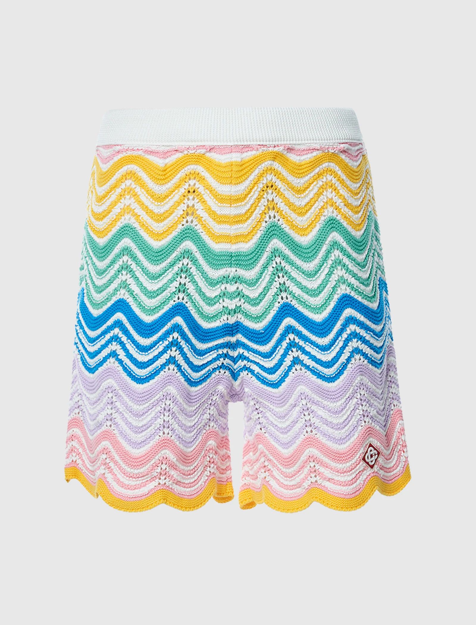 Casablanca o1mle0326 Wave Knit Shorts in Multicolor Size US 40 / EU 56 - 1 Thumbnail