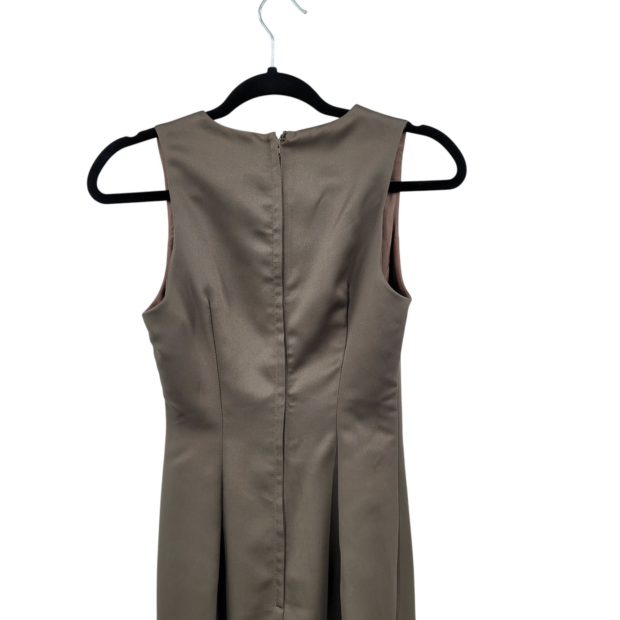 Vintage Vintage Womens Satin Sheath Gown Side Slit Size XS Taupe Neu Size XS / US 0-2 / IT 36-38 - 10 Thumbnail