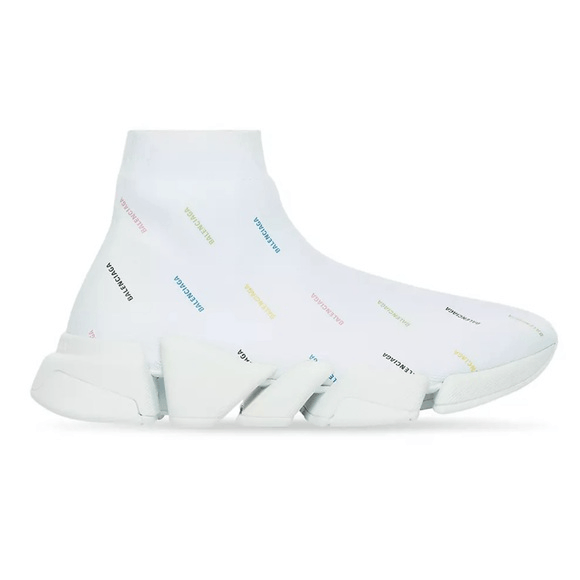 Balenciaga Balenciaga Speed 2.0 Allover Logo Recycled Knit Sneaker Whit Size US 10 / EU 43 - 1 Thumbnail
