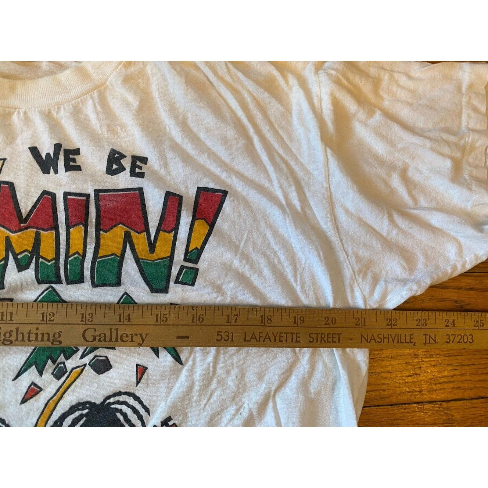 Other VTG Hey Mon We Be Jammin Men L Graphic T-Shirt Single Stitch Size US L / EU 52-54 / 3 - 6 Thumbnail