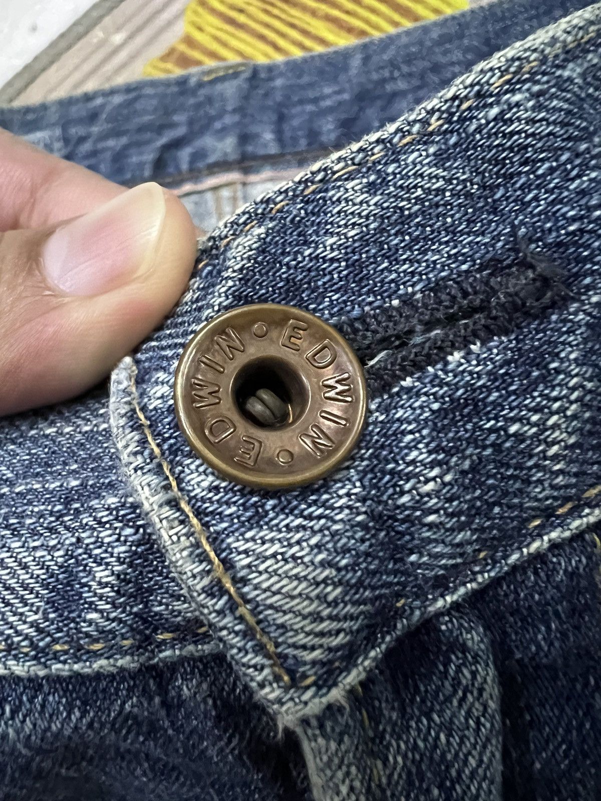 Edwin × Japanese Brand VINTAGE EDWIN HALF SELVEDGE DISTRESSED JEANS Size US 34 / EU 50 - 10 Thumbnail