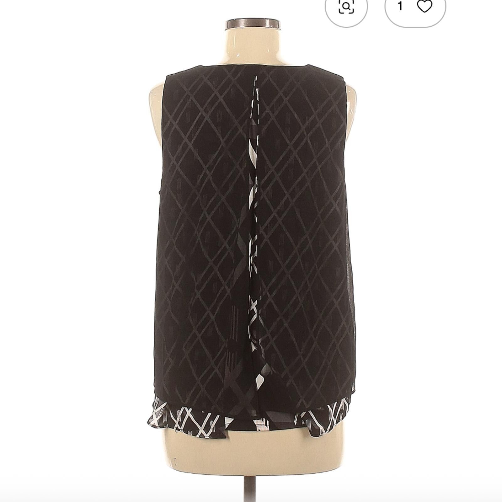 Other White House Black Market Sleeveless Black Blouse Size M Size M / US 6-8 / IT 42-44 - 2 Thumbnail