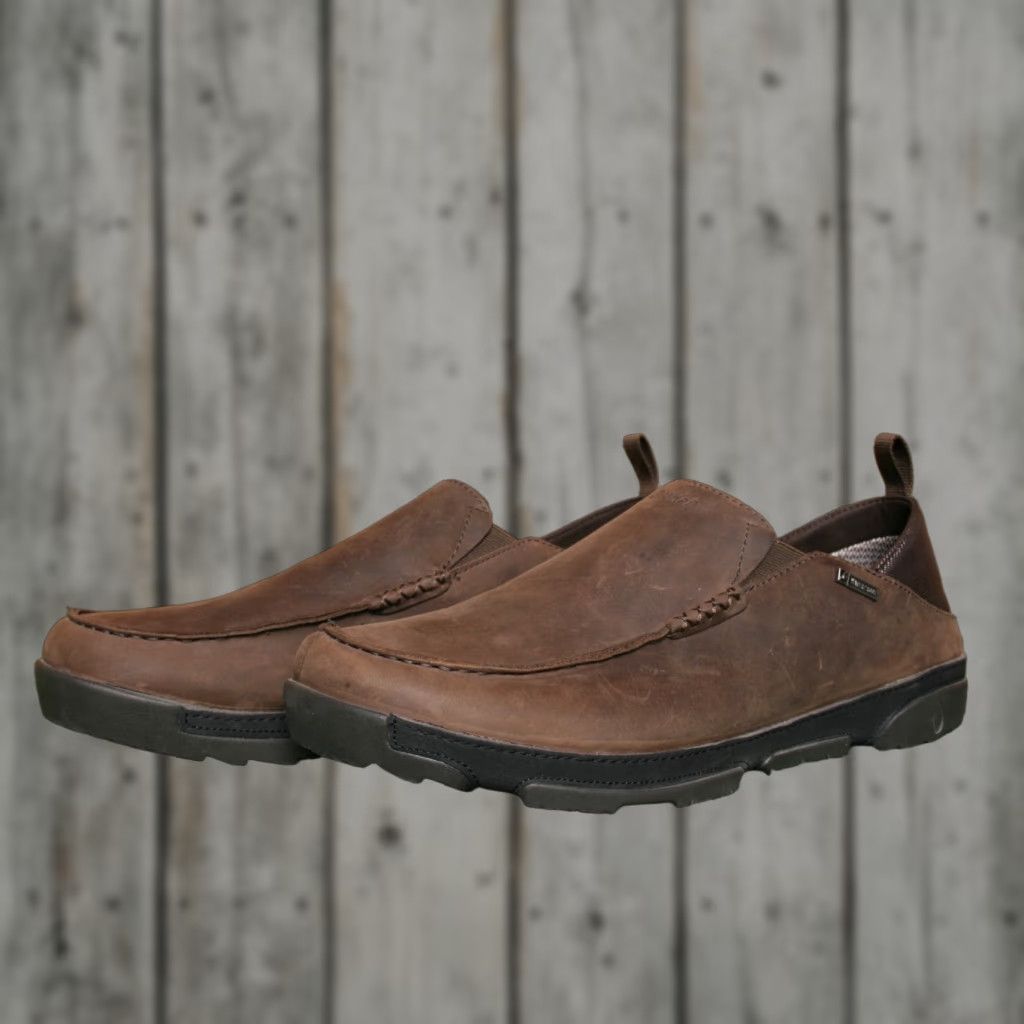 Olukai OLUKAI Na'i Waterproof Leather Slip On Loafers Brown US 14 EUR 47 Men's Size US 14 / EU 47 - 1 Thumbnail