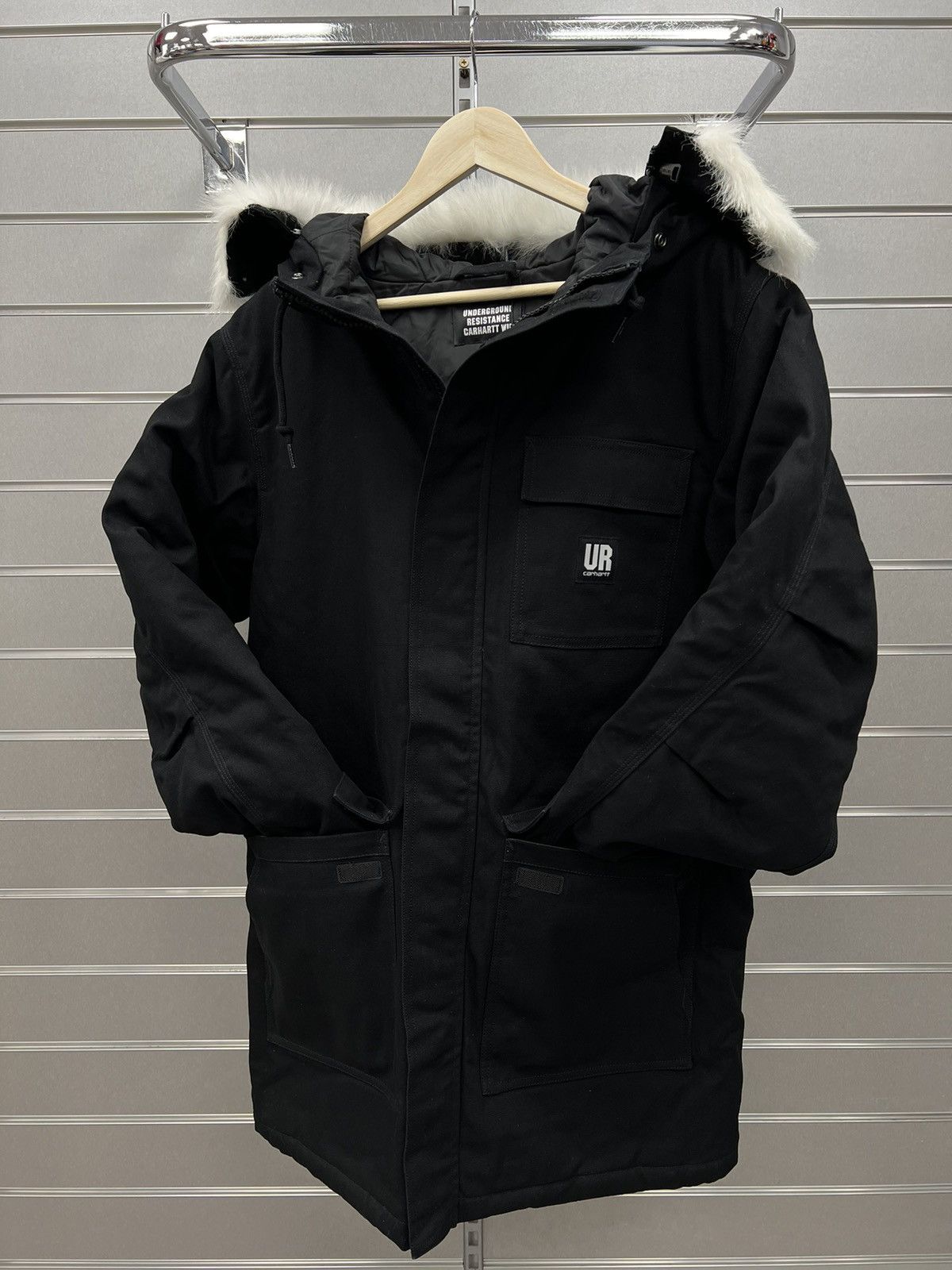 ジャケット・アウター 90s Carhartt Siberian PARKA BLACK CARHARTT SIBERIAN PARKA WIP JACKET WITH FUR NWT SZ 2XL