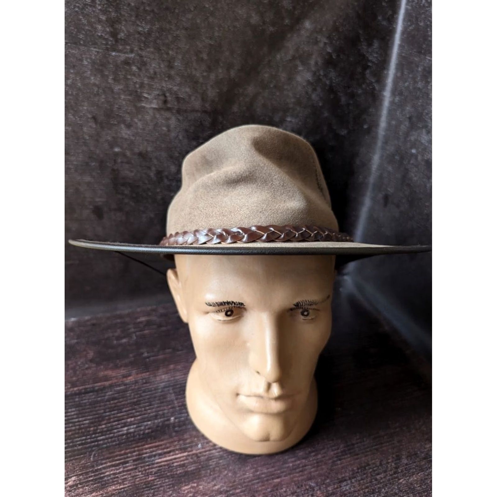 Vintage Urban Trail Cowboy Mens Leather Hat M Brown Size ONE SIZE - 7 Thumbnail