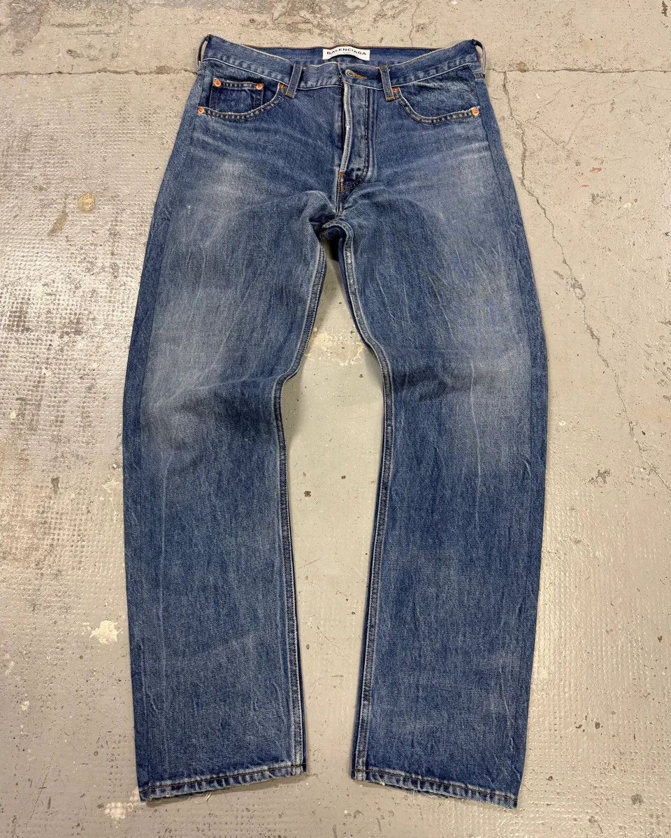Balenciaga × Designer × Vintage SS2017 Balenciaga Blue Denim Jeans Size US 30 / EU 46 - 1 Thumbnail
