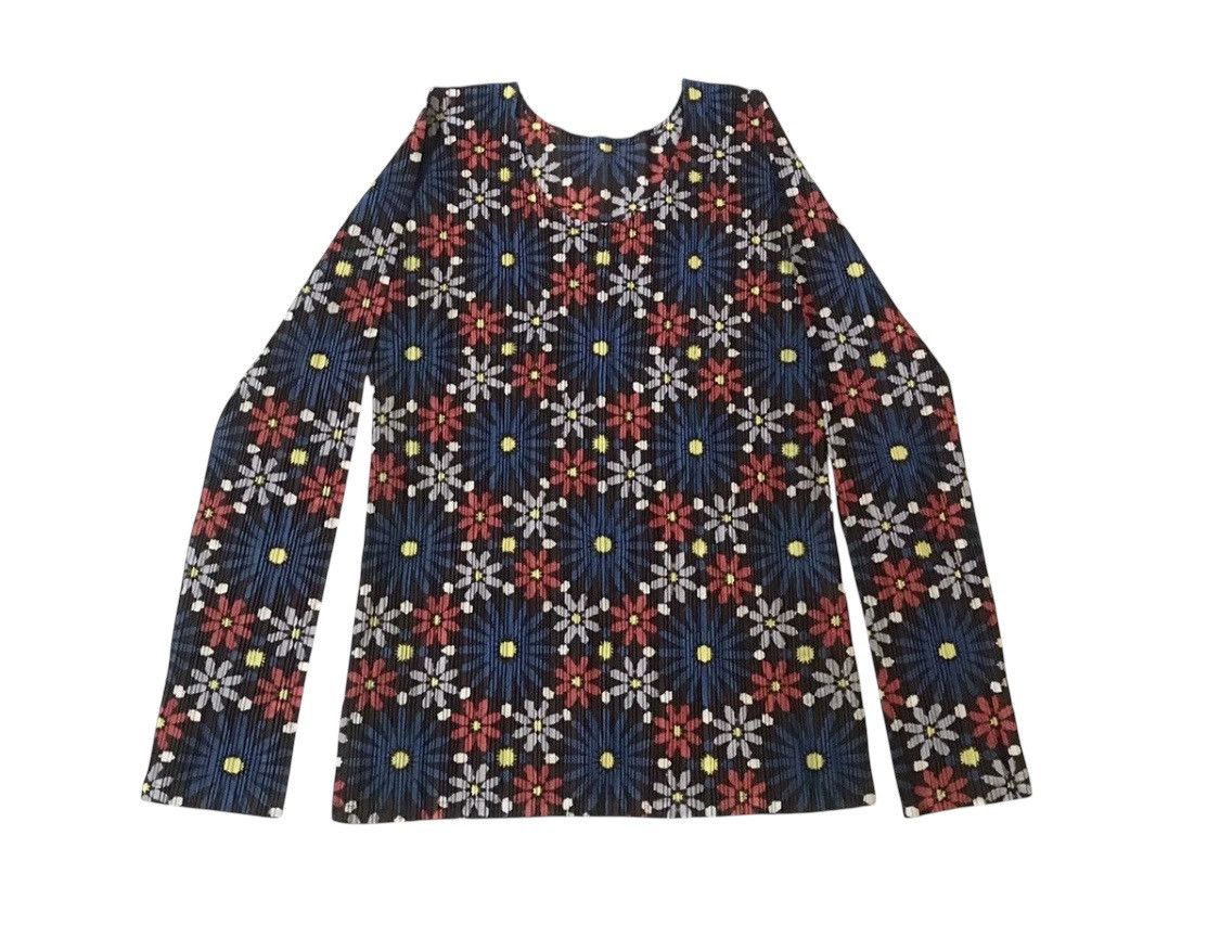 Pleats Please Issey Miyake TAX FREE 🇺🇸 issey miyake pp flowers print longsleeve Size S / US 4 / IT 40 - 6 Thumbnail