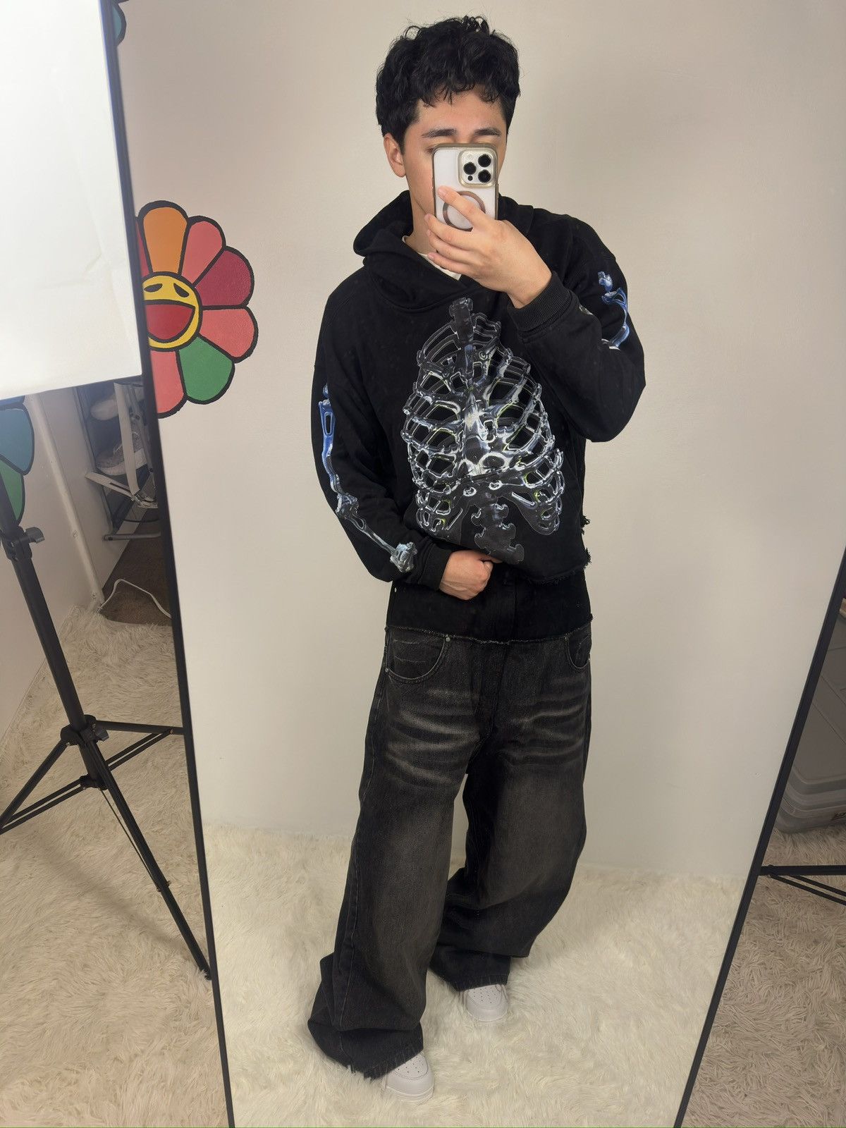Other 3D chrome silver skeleton hoodie Size US M / EU 48-50 / 2 - 9 Thumbnail