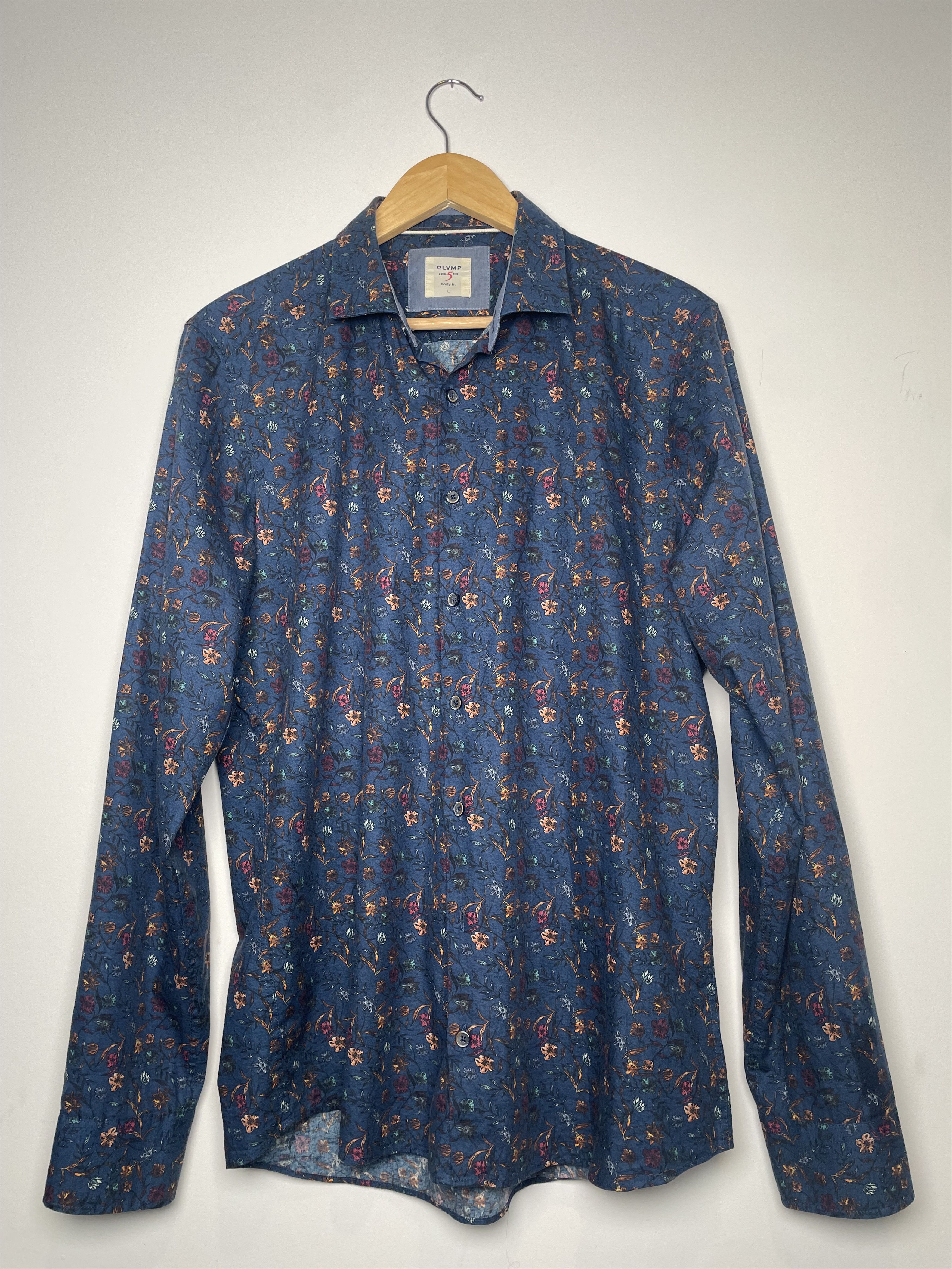 Other 🇩🇪 OLYMP Level Five Body Fit Floral Cotton Shirt - L Size US L / EU 52-54 / 3 - 1 Thumbnail
