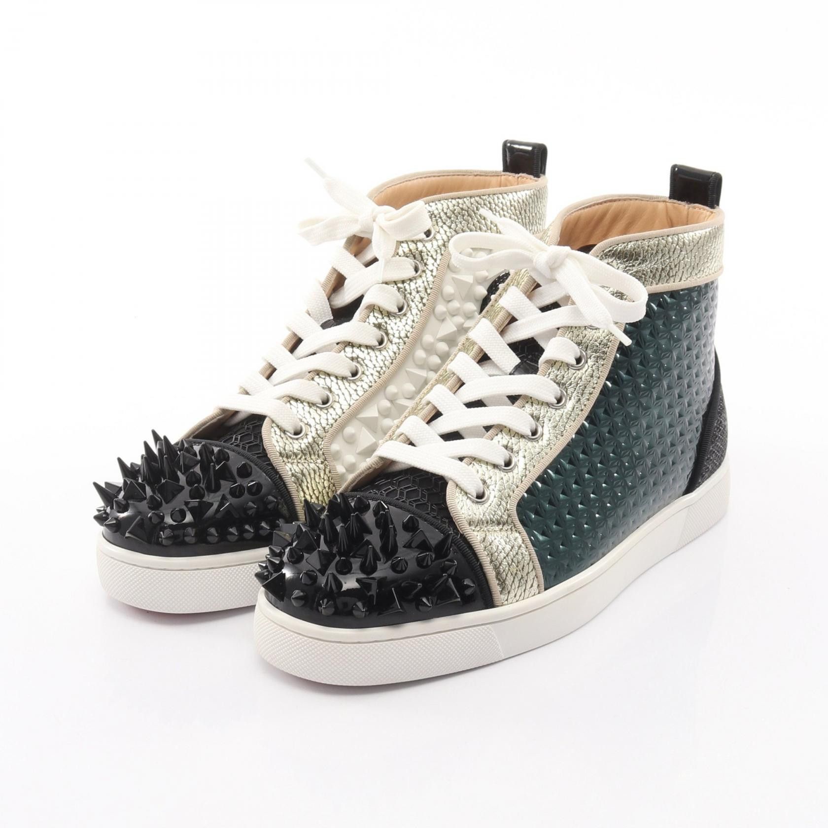 Christian Louboutin Christian Louboutin Christian Louboutin Leather PVC Coated Canvas Sneakers Leather Shoes DUTY FREE for USA Size ONE SIZE - 1 Thumbnail