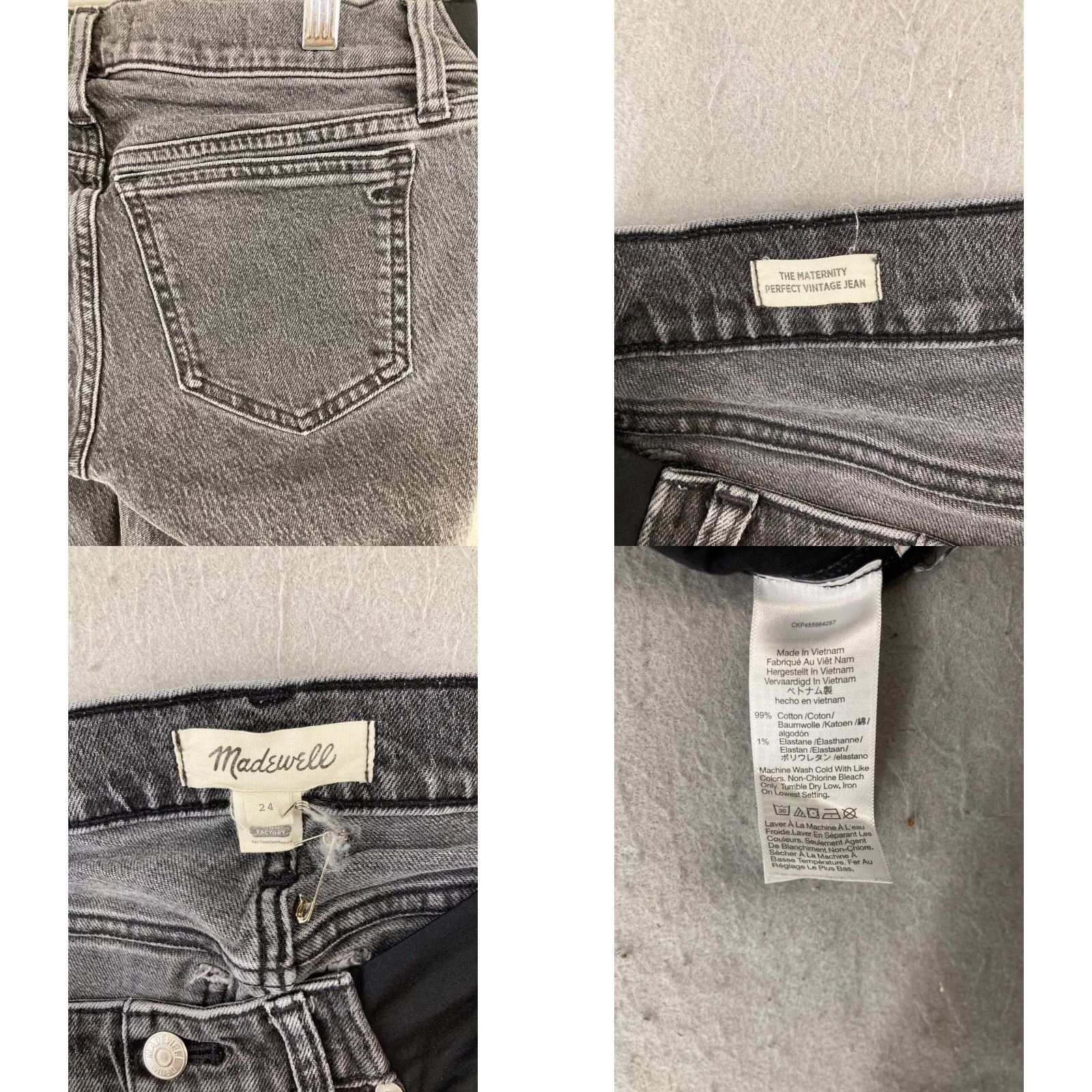 Madewell Madewell Maternity Jeans 24 Black High Rise Perfect Vintage Skinny Cotton Blend Womens Size 42" / US 20 - 8 Thumbnail