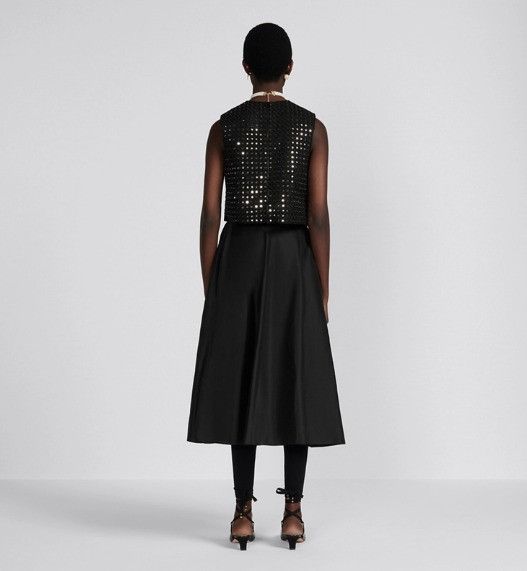 Dior o1w1db10824 Mid-Length Pleated Skirt in Black Size 26" / US 2 / IT 38 - 6 Thumbnail