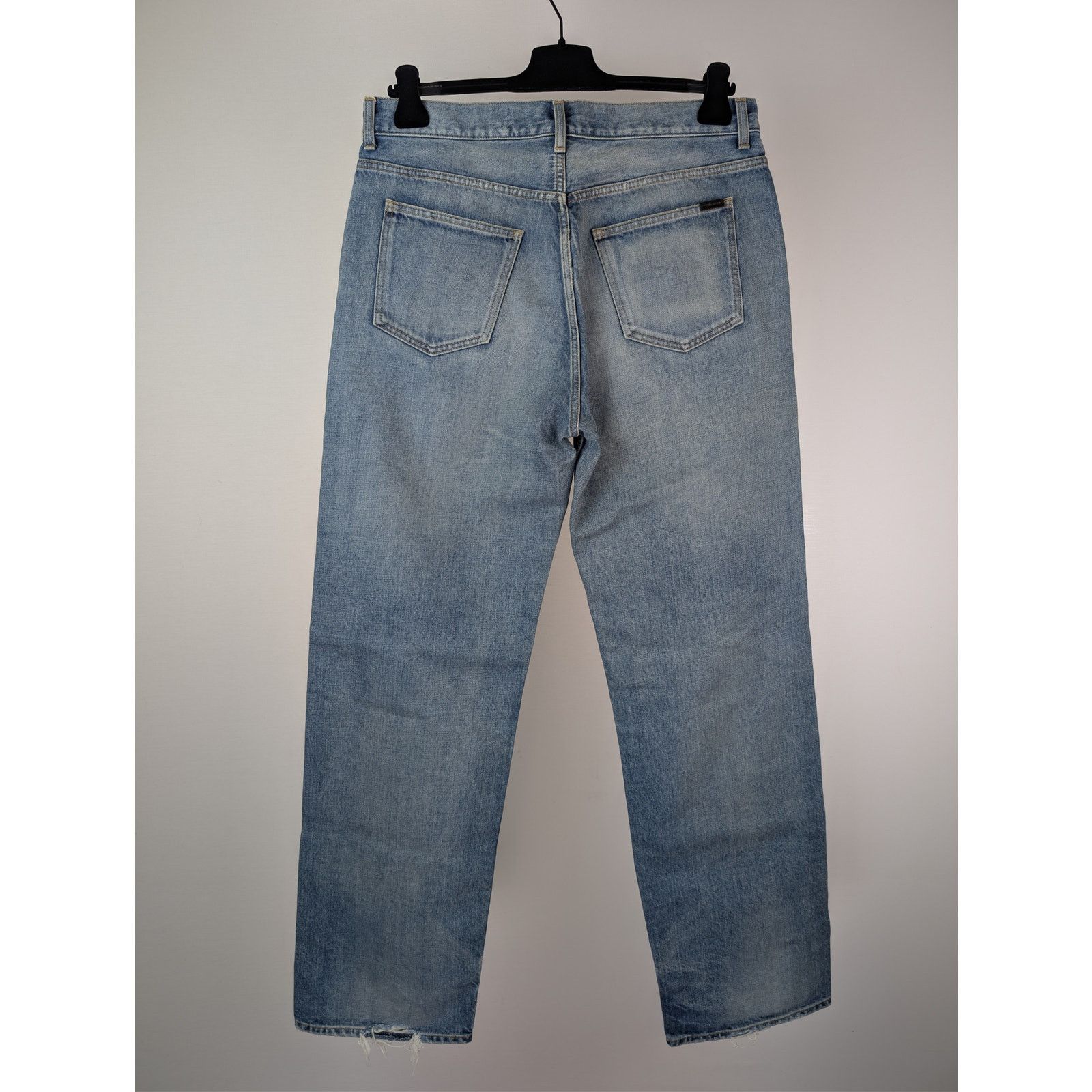 Saint Laurent Paris o1rshd1 Adjusted Maxi Long Baggy Denim Jeans Charlotte Blue Size US 32 / EU 48 - 9 Thumbnail