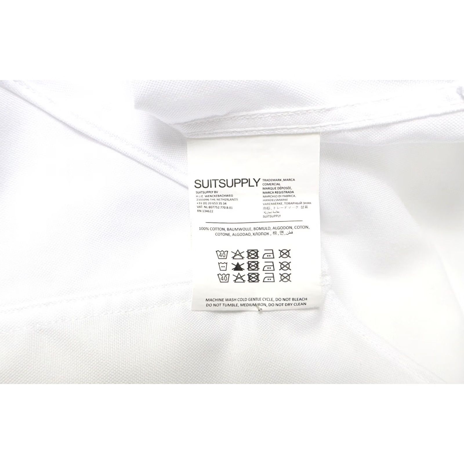 Suitsupply Suitsupply Shirt Mens 36 White Traveller Formal Men Long Sleeve Slim Fit Dress Size 36R - 7 Thumbnail