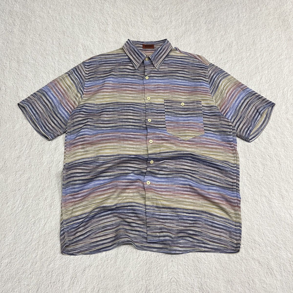 Missoni Vintage Missoni Geometric Striped Button Up Shirt Size US M / EU 48-50 / 2 - 1 Thumbnail