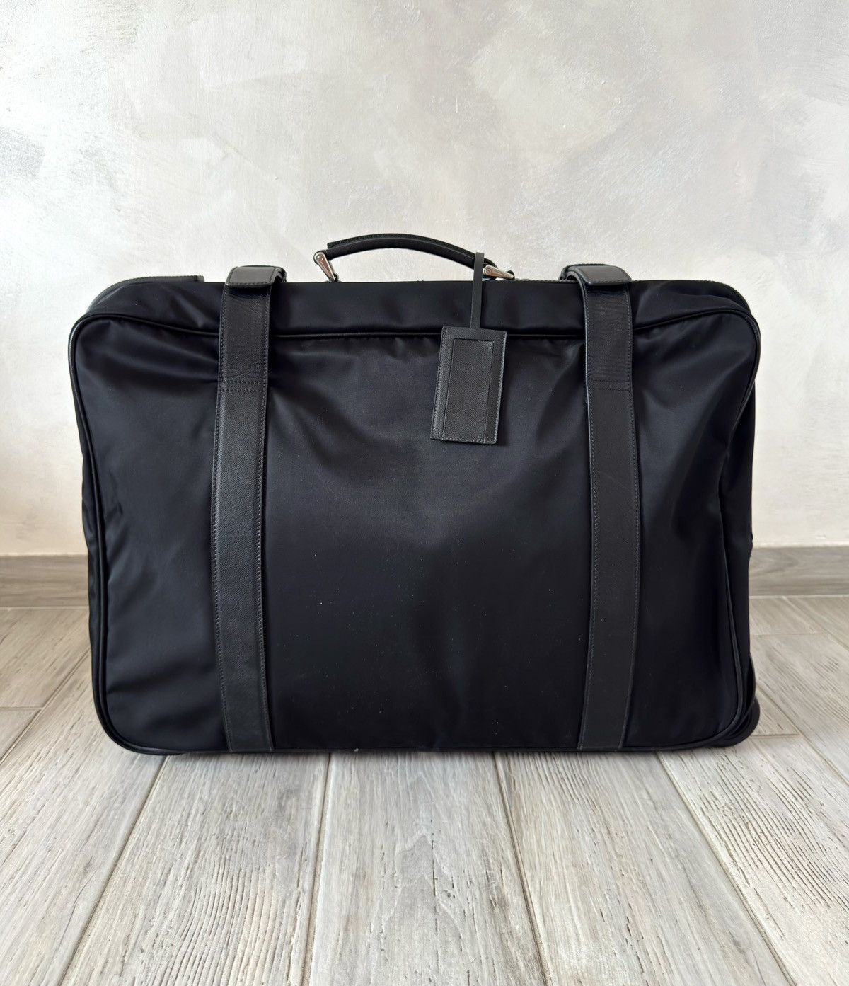 Prada Prada Triangle Logo Nylon Luggage Bag - Black Size ONE SIZE - 5 Thumbnail