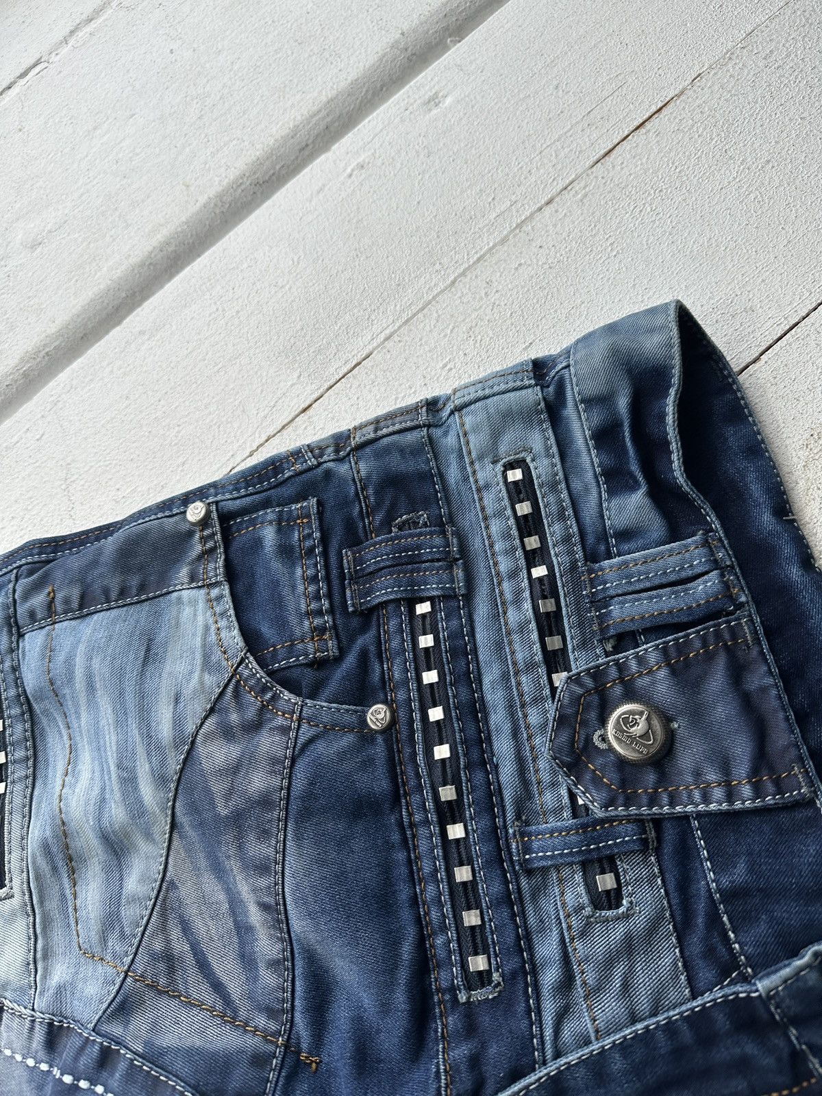 Japanese Brand 🚨Japanese Cosmo Lupo Baggy Distressed Opium Punk Jeans Owens Size US 34 / EU 50 - 7 Thumbnail