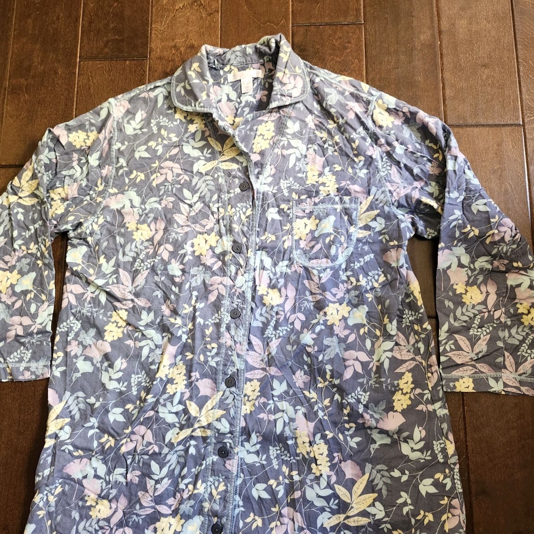Vintage Carole Hochman Womens L Women Sleepwear Pajamas Floral Button Size Size ONE SIZE - 5 Thumbnail