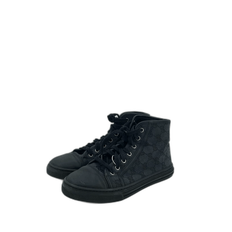 Gucci Gucci Monogram Black HighTop Casual Shoes-2506 Size US 5 / IT 35 - 1 Thumbnail